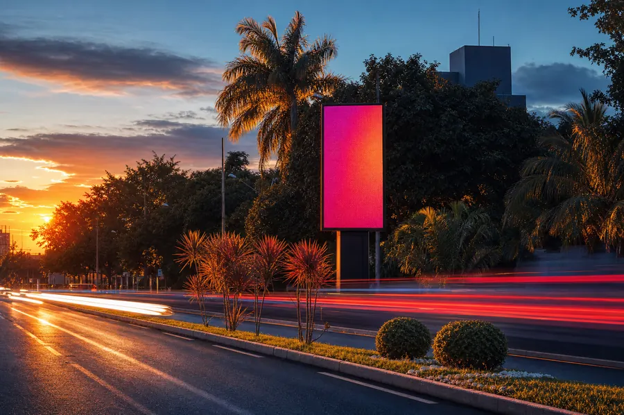 Painel Viale Cataratas em Av. das Cataratas, 2420, ao entardecer (local real, imagem tratada)